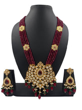 Traditional Long Polki Kundan Necklace Set For Weddings By Gehna Shop Bridal Necklace Sets
